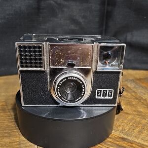 Vintage Camera with Black and Silver Finish